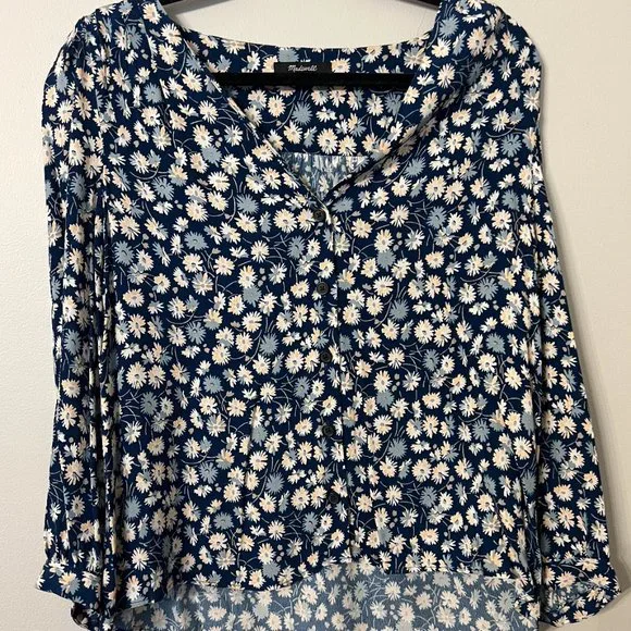 Tie-Sleeve Button-Down Top in French Floral - Picture 6 of 10